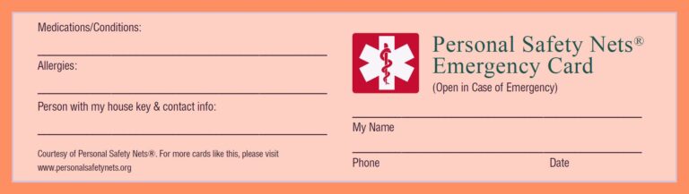 The Wallet Card: My Key Personal Safety Nets Members